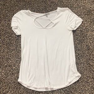 White Short Sleeve with Neck Detail